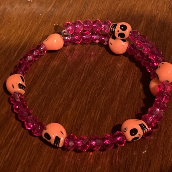 DOTD Pink and Orange Skull Bracelet - Picture 3 of 3